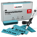 90x Beschreibbare Magnetstreifen - 75 mm x 25 mm