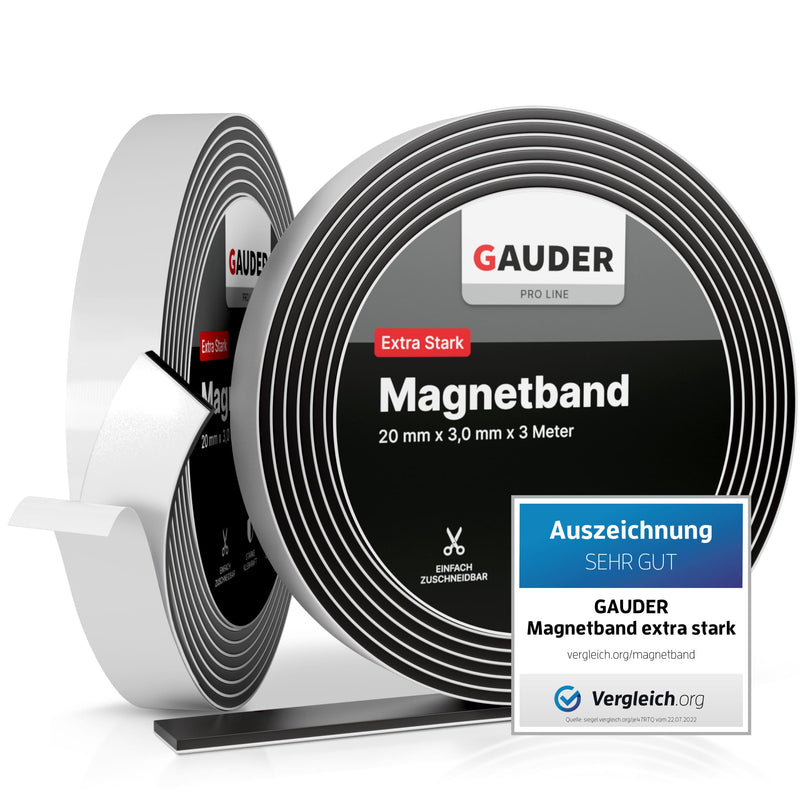 Magnetband 3mm einseitig selbstklebend mit speziellem Schaumstoff-Kleber