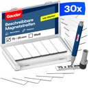 30x Beschreibbare Magnetstreifen - 75 mm x 25 mm
