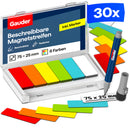 30x Beschreibbare Magnetstreifen - 75 mm x 25 mm