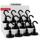 Set of Black Magnetic Hooks with Adhesive Pads