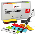 90x Beschreibbare Magnetstreifen - 75 mm x 25 mm